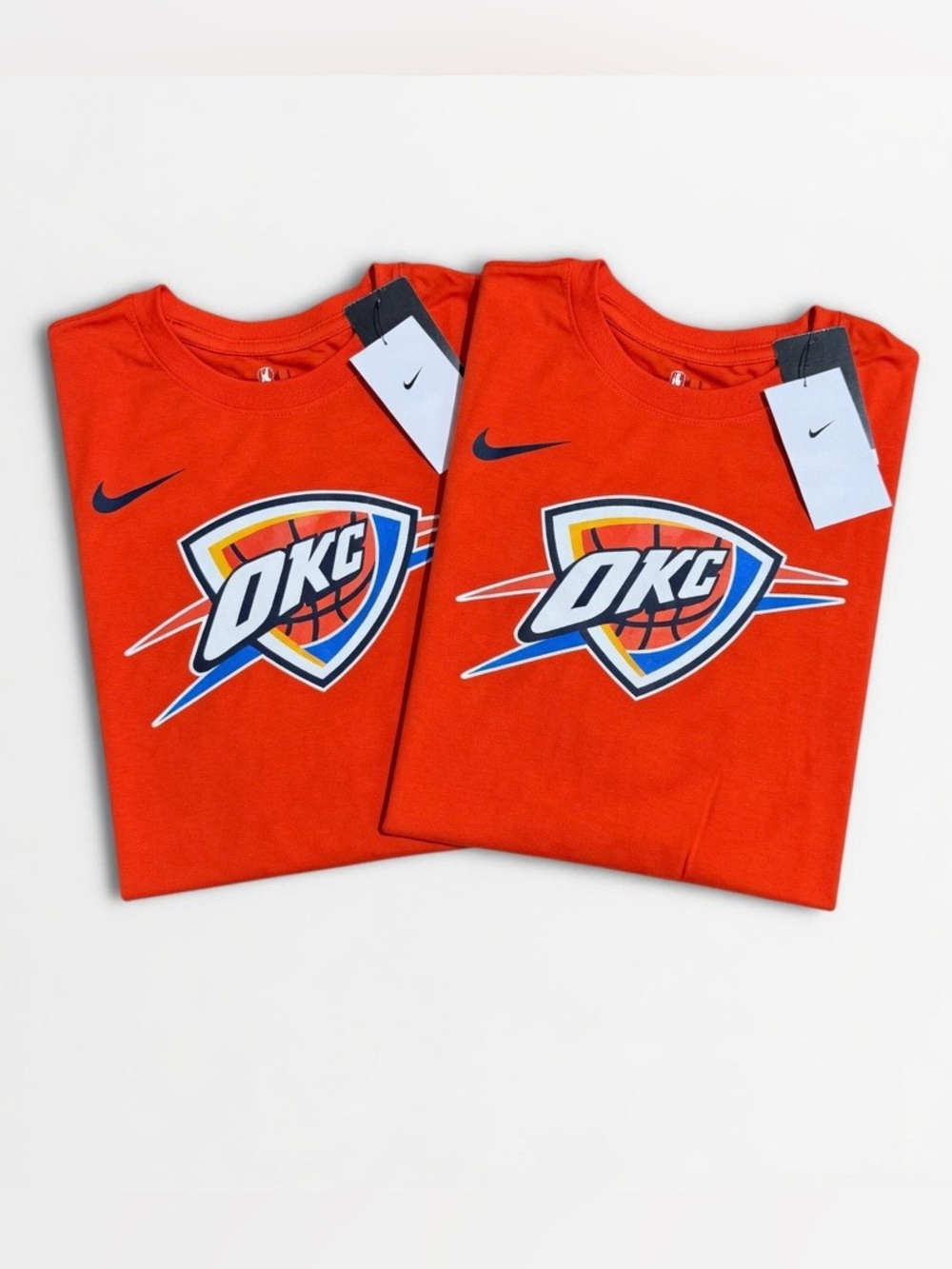 NBA OKC Thunder orange Nike Dri Fit adult small tee NWT bundle of 2